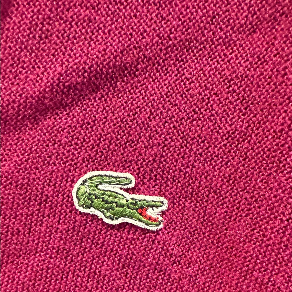 Vintage Lacoste Deep Raspberry cardigan - Picture 3 of 4